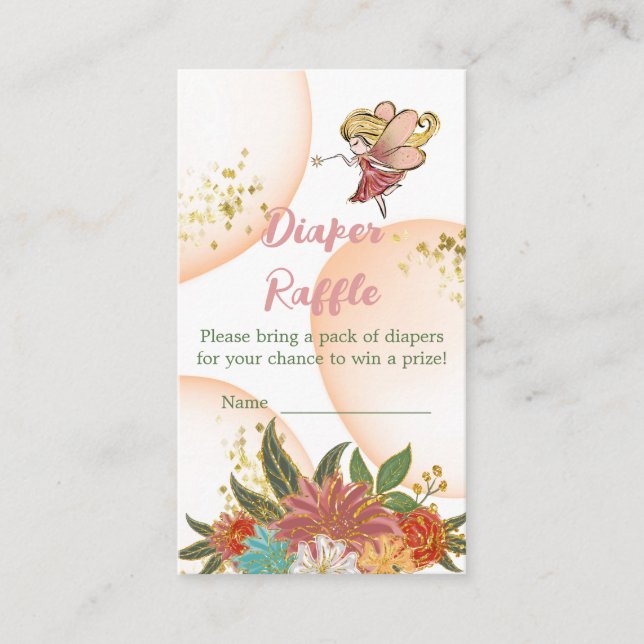Baby Magic Fairies Woodland Diaper Raffle Game Begleitkarte (Vorderseite)