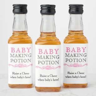 Baby Making Potion Baby Dusche Gefallen Pink Mini Alkoholflaschenetikett