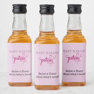 Baby Making Potion Baby Shower Geschenk Rosa Mini Alkoholflaschenetikett