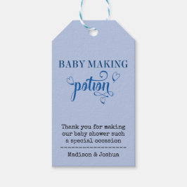 Baby Making Potion Blue Typografy Baby Dusche Geschenkanhänger