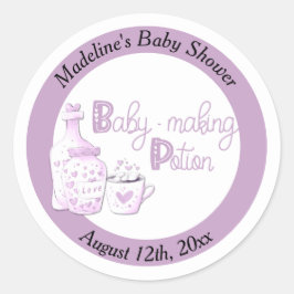 Baby Making Potion Lilac Baby Dusche Gefallen Runder Aufkleber