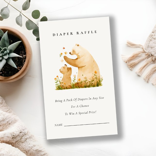 Baby Mama Bear Neutal Babydusche Windelwindeln Begleitkarte (Von Creator hochgeladen)