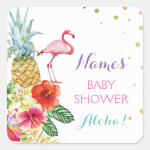 Baby Mama Dusche Aloha Flamingo Tiki Stickers Labe