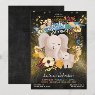 Baby Mama Elephant Floral Boho Baby Shower