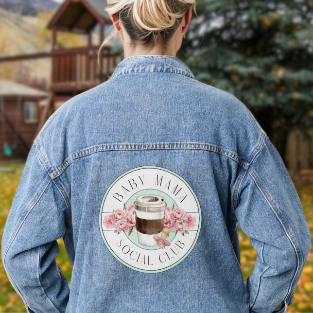 Baby Mama Social Club Aqua und Pink Jeansjacke (Von Creator hochgeladen)