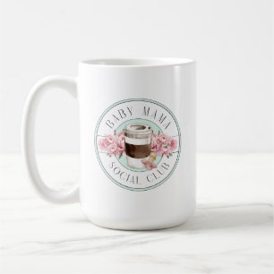 Baby Mama Social Club Aqua und Pink Kaffeetasse