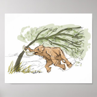 Baby Mammoth Print Poster