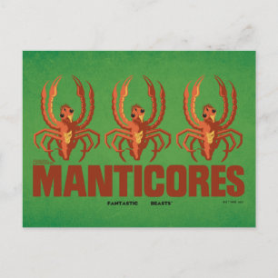 Baby Manticores Vintage Grafik Postkarte