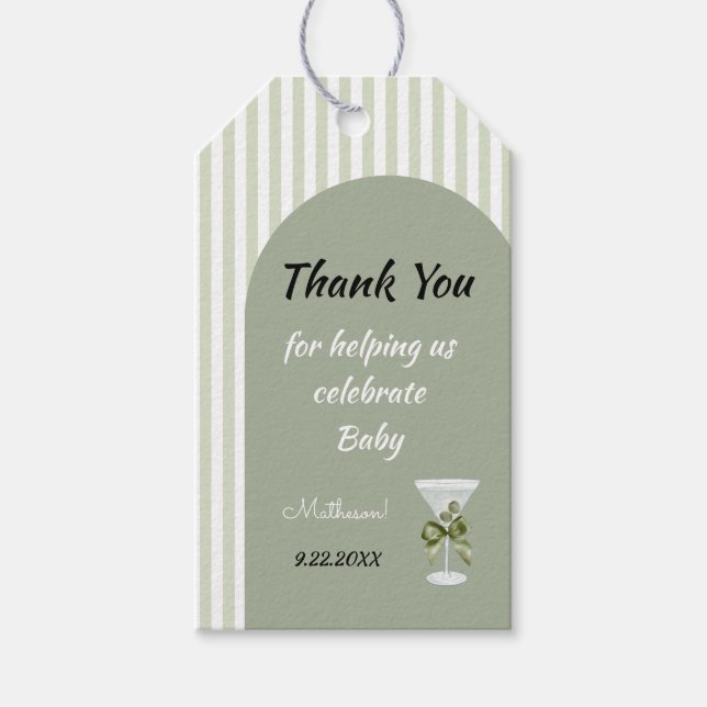 Baby Martini 'tini-one'  Geschenkanhänger (Vorderseite)