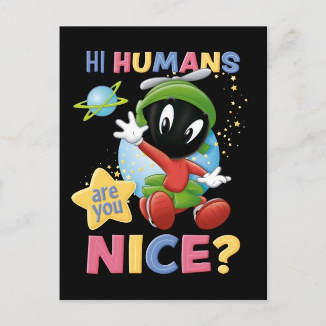 Baby MARVIN THE MARTIAN™| Hi Humans Einladungspostkarte (Vorderseite)