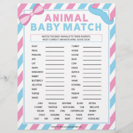 Baby-Match [Gender-Überraschung] Briefbogen