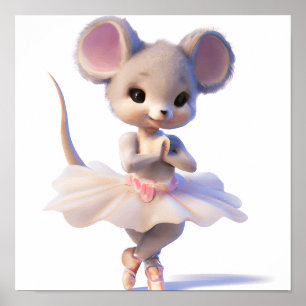 Baby-Maus-Ballerina-Plakatdruck Poster
