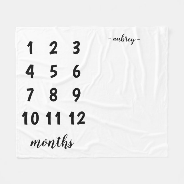 Baby-Meilenstein-Decke Fleecedecke (Vorderseite (Horizontal))