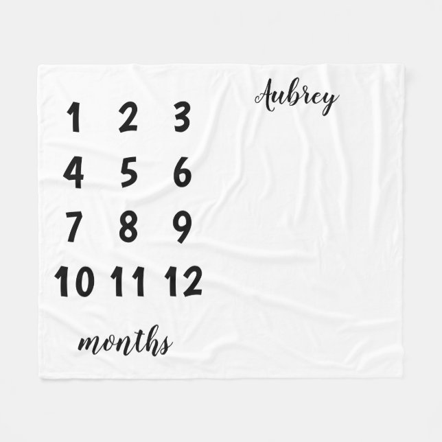 Baby-Meilenstein-Decke Fleecedecke (Vorderseite (Horizontal))