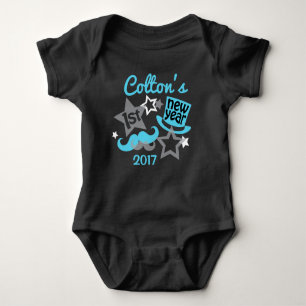 Baby mein erstes neue Jahr-Bodysuit-Schwarzes Baby Strampler