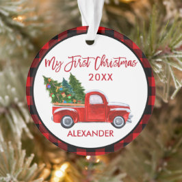 Baby Mein erstes Weihnachts Vintag Truck Red Karie Ornament