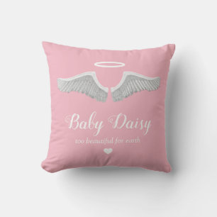 Baby-Memorial Angel Child Girl Pink Kissen