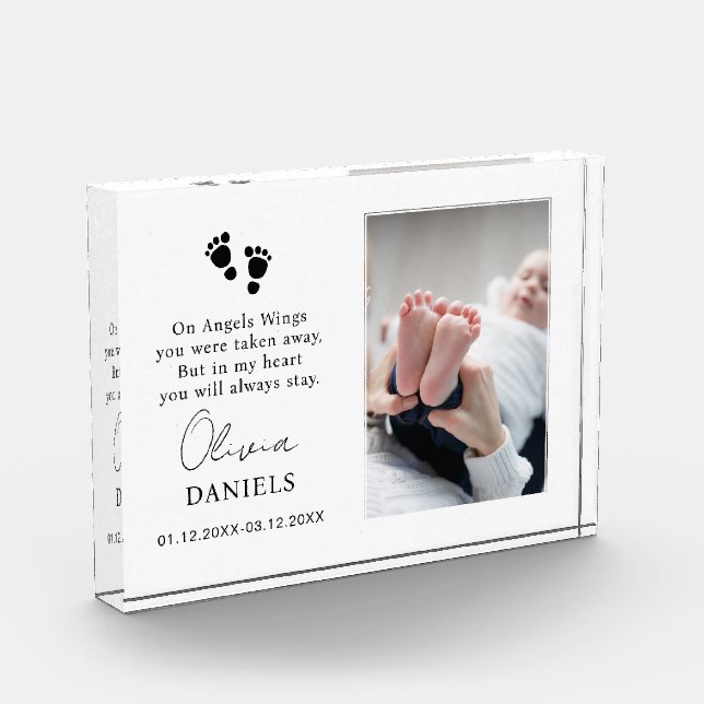 Baby Memorial Baby Loss Memorial Geschenk Beileid Fotoblock (Links)
