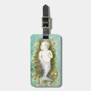 Baby Mermaid - Aquarellkunst Gepäckanhänger