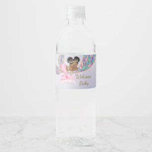 Baby Mermaid Dusche Water Label, afroamerikanisch Wasserflaschenetikett