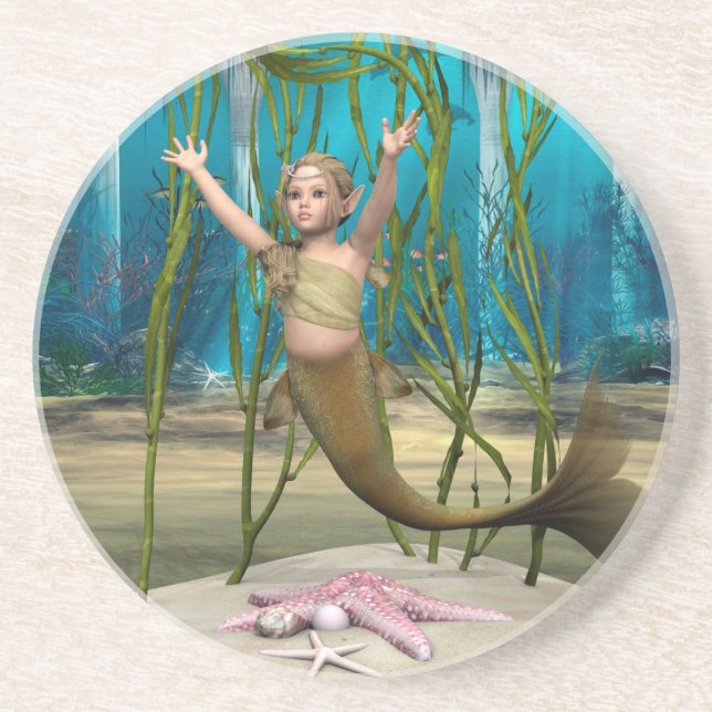 Baby Mermaid Getränkeuntersetzer (Vorne)