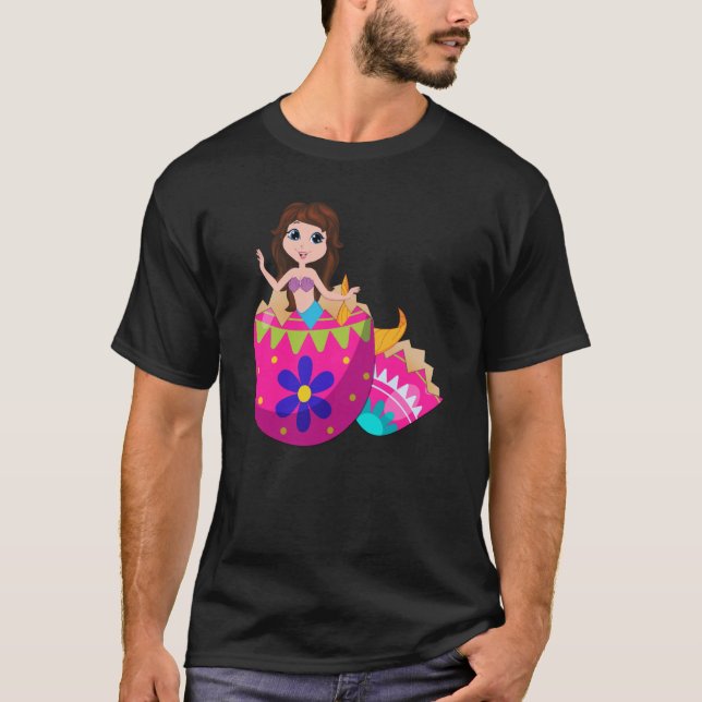 Baby Mermaid Hatching from Ostereier Ostertag T-Shirt (Vorderseite)