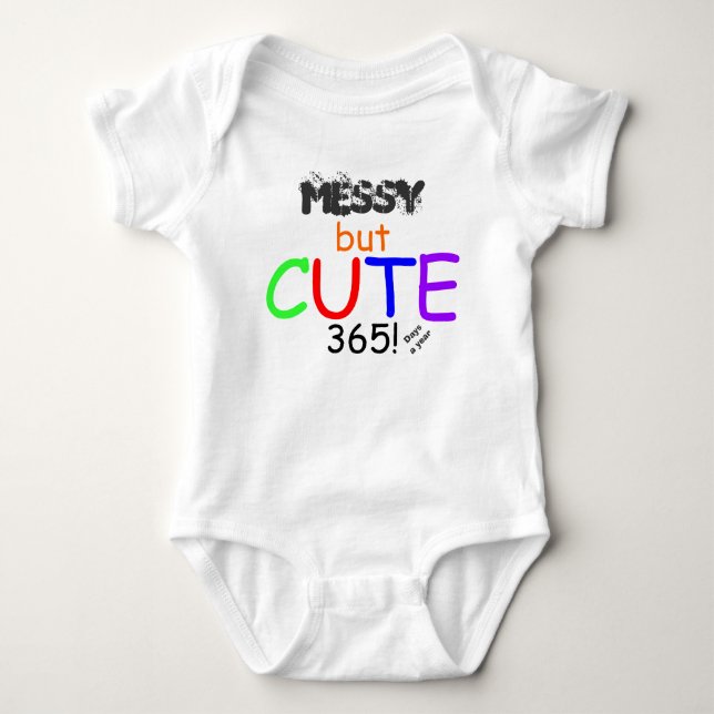 Baby Messy aber Niedlicher Spaß Strampler (Vorderseite)