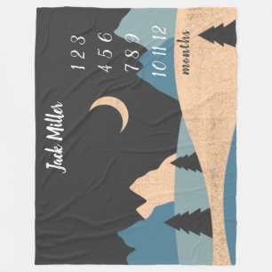 Baby Milestona Blanket Landschaft Fleecedecke