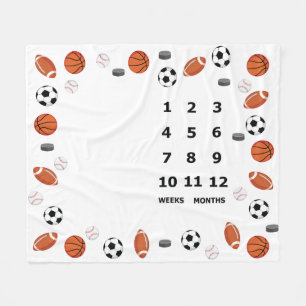 Baby Milestone Blanket Sportdesign Fleecedecke