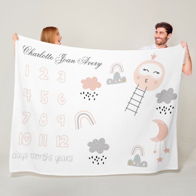 Baby Milestone Blanket Weg zum Mond Fleecedecke (Beispiel)