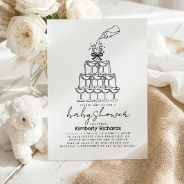 Baby Milk Bottle Champagne tower Funny Baby Shower Einladung