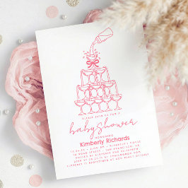 Baby Milk Bottle Champagne Tower Funny Baby Shower Einladung