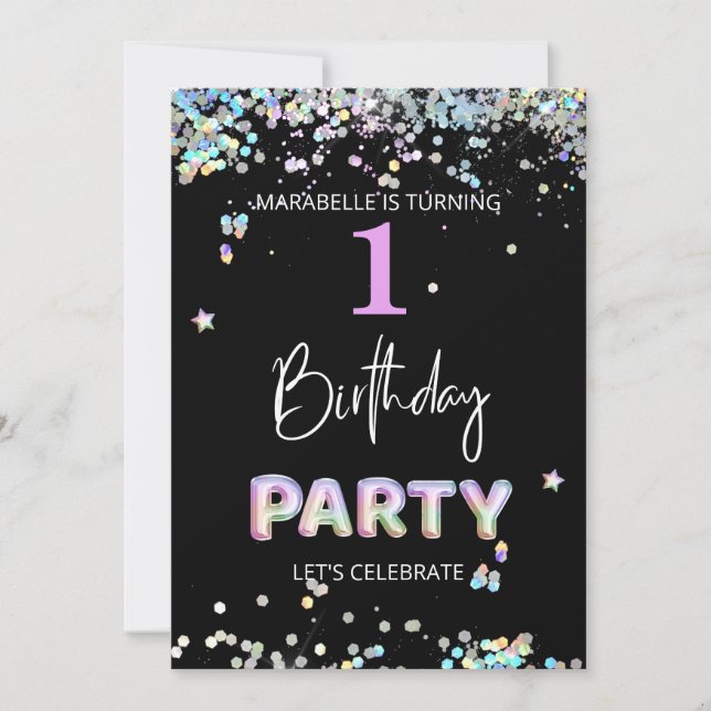 *~* BABY MIRL 1. Rainbow 1. Einladung (Vorderseite)