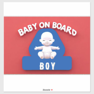 Baby mit "Baby an Bord" Autozeichen Aufkleber