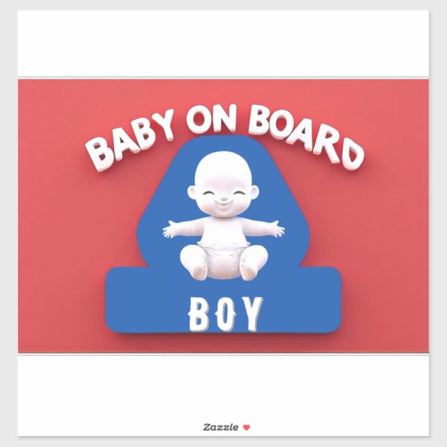 Baby mit "Baby an Bord" Autozeichen Aufkleber (Blatt)