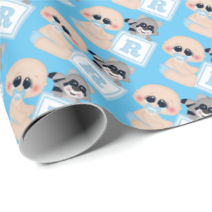 Baby mit Blockverpackungspapier Geschenkpapier