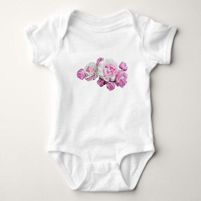 Baby mit Blumen Strampler (Vorderseite)