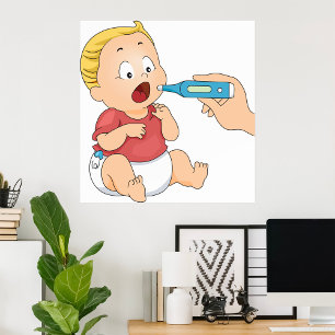 Baby mit einer Temperatur Poster