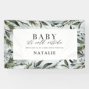 Baby mit kalter Außendusche Banner