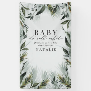 Baby mit kalter Außendusche Banner