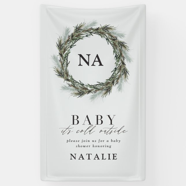 Baby mit kalter Außendusche Banner (Vertikal)