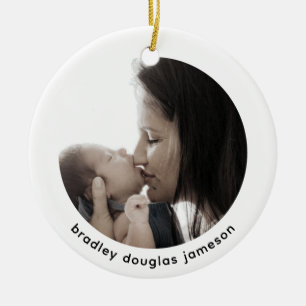 Baby mit Mama Foto 1. Weihnachten Keramik-Ornament Keramik Ornament
