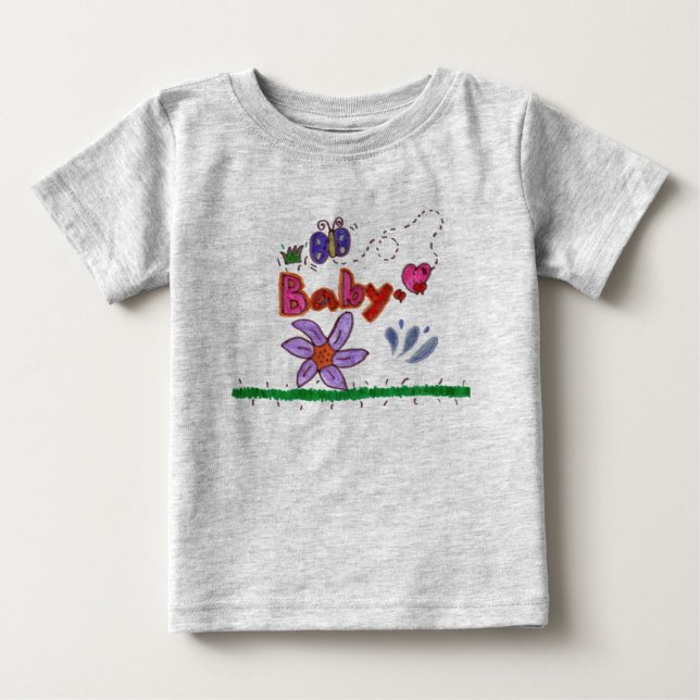 Baby mit Schmetterling T-shirt (Vorderseite)