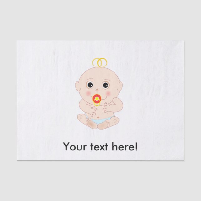 Baby mit Schnuller Cartoon Seidenpapier (Vorderseite)