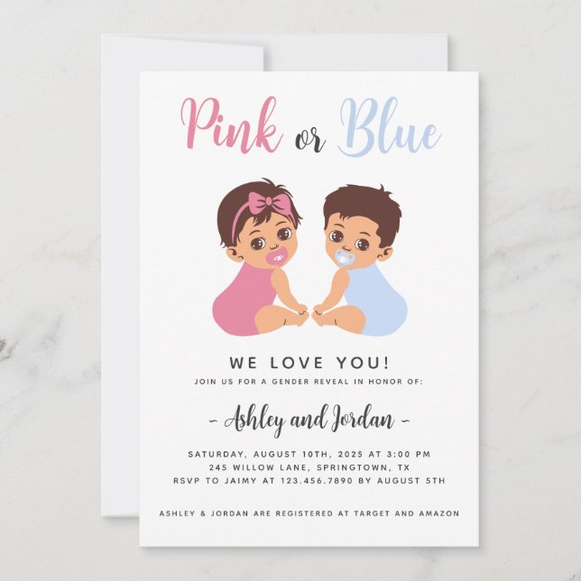 Baby mit Schnuller Geschlecht offensichtliche Einl Einladung (Vorderseite)