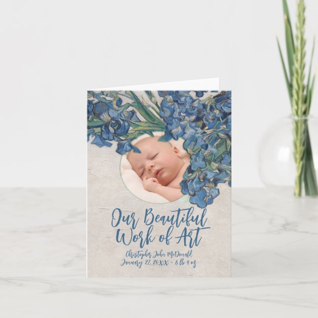 Baby mit Van Gogh Irises Ankündigung (Vorderseite)