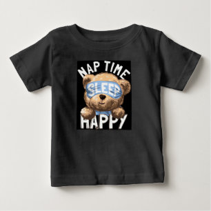 Baby Mittagsschlaf Schlaf Happy Teddybär Grafik T-shirt