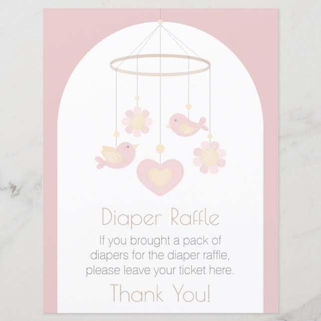 Baby Mobile Diaper Raffle SIgn (Vorderseite)