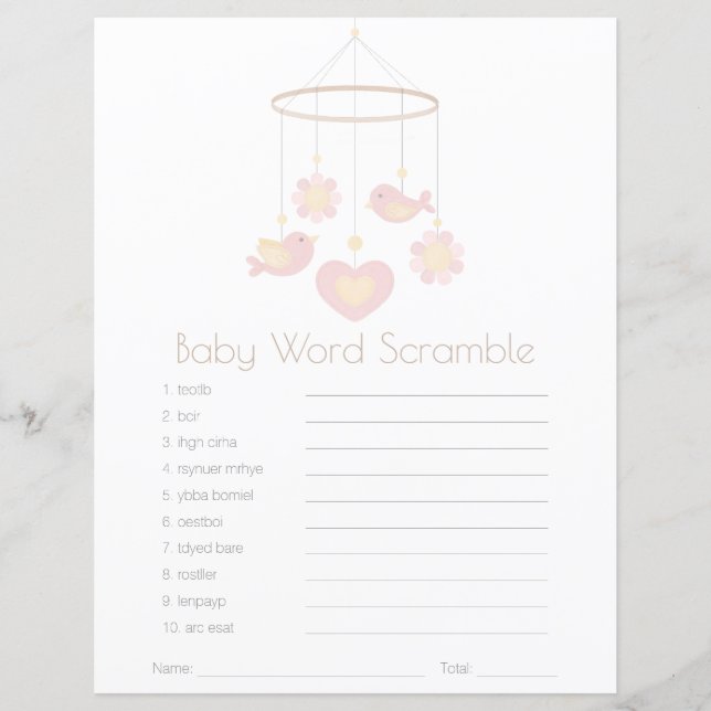 Baby-Mobile-Nesting-Party-Baby-Wortelsalat (Vorderseite)