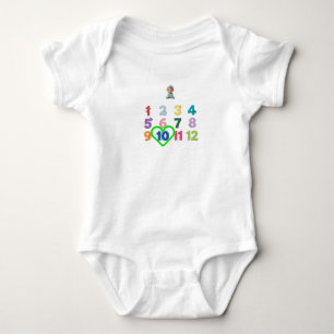 Baby Monatlicher Meilenstein Bodysuit 1 bis 12 Mon Strampler